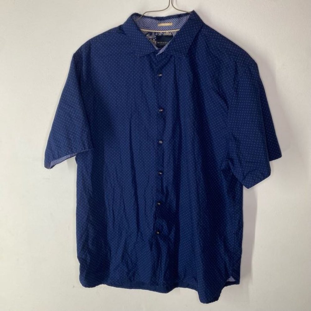 Denim and Flower all over print button down casual shirt